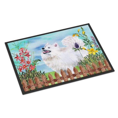 Carolines Treasures Samoyed Spring Indoor or Outdoor Mat - 18 x 27 in. CK1253MAT